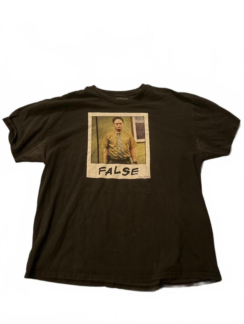 The Office Men's XXL Black Graphic T-Shirt False Print Cotton Casual Tee